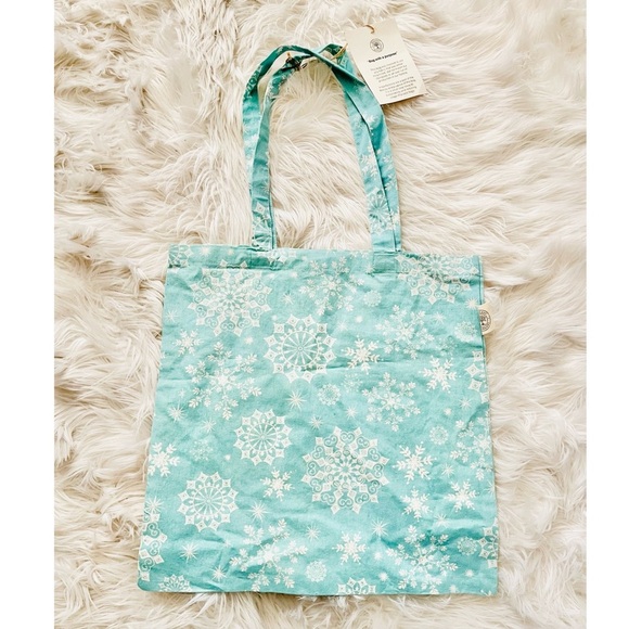 Mahogany Bag with A Purpose Snowflake Graphic Blue Linen Tote Bag - Picture 1 of 5